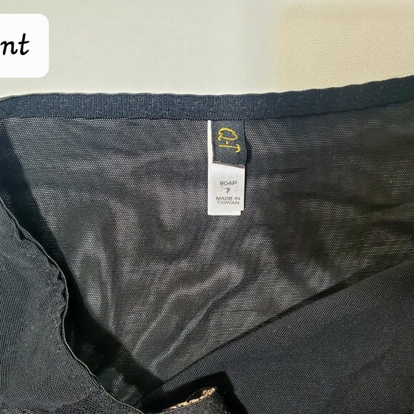 Q T Intimates Bra & Pant Set – Black with Gold Embroidery Lace Overlay NEW - Picture 6 of 9